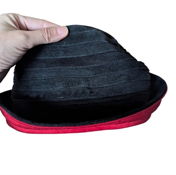 Black Suede Leather Bucket Hat - Picture 5 of 7